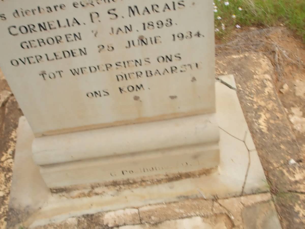 MARAIS Cornelia P.S. 1893-1934