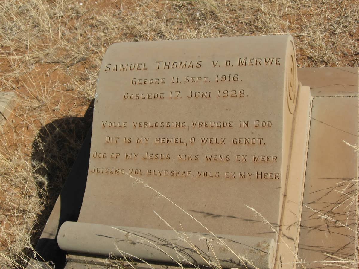 MERWE Samuel Thomas, v.d. 1916-1928
