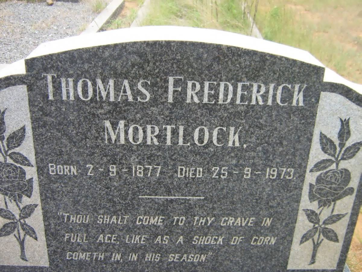 MORTLOCK Thomas Frederick 1877-1973