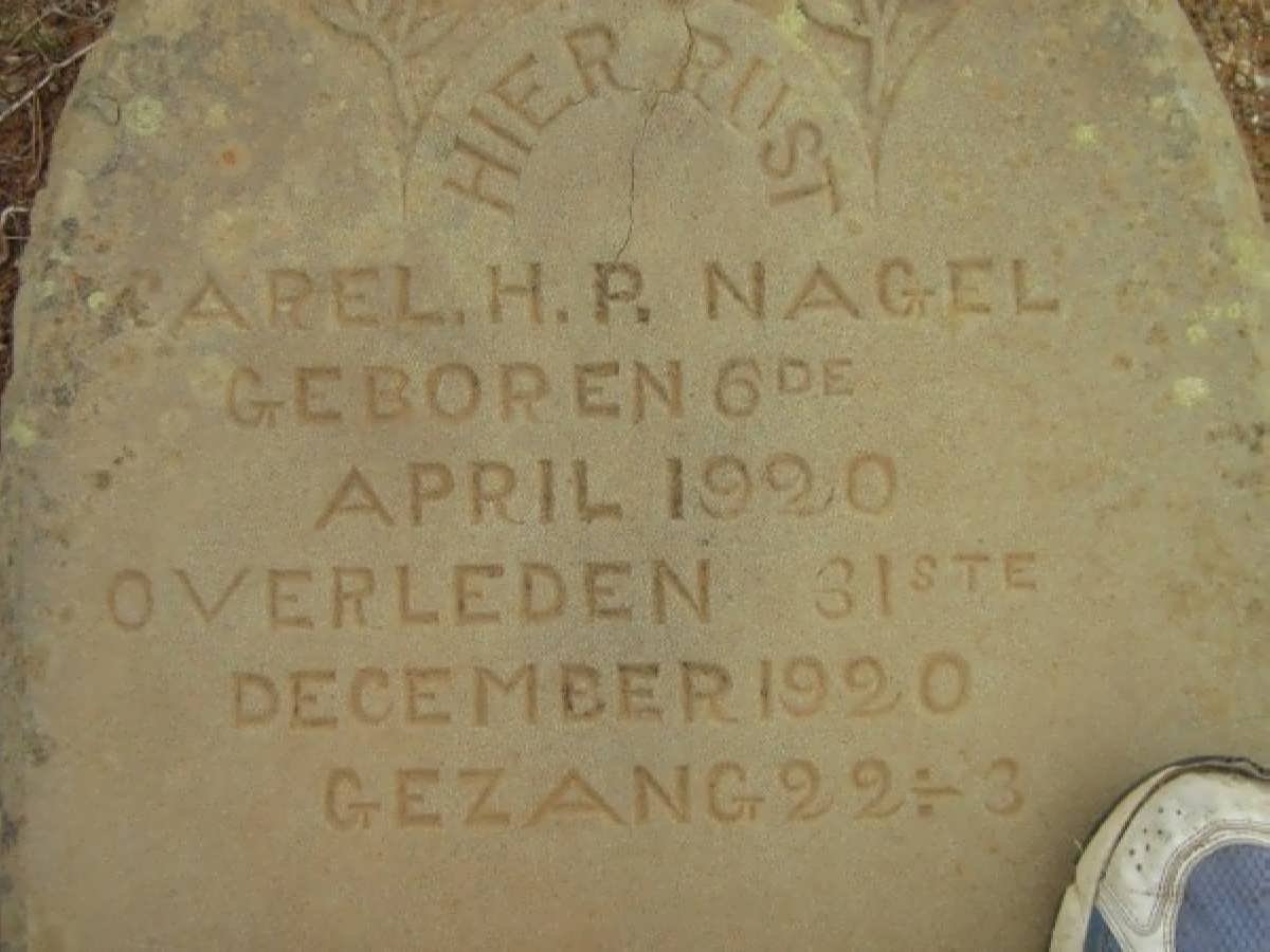 NAGEL Carel H.P. 1920-1920