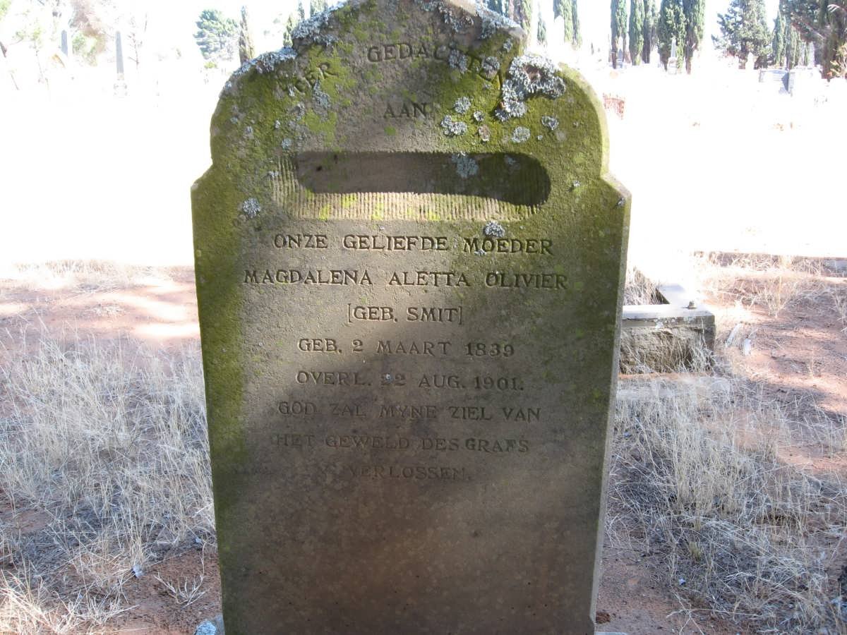 OLIVIER Magdalena Aletta nee SMIT 1839-1901