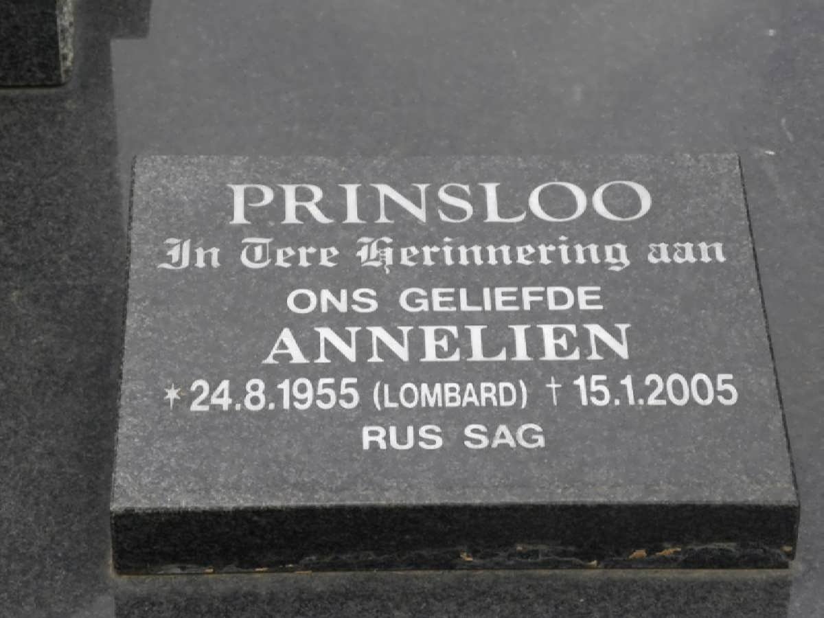 PRINSLOO Annelien nee LOMBARD 1955-2005