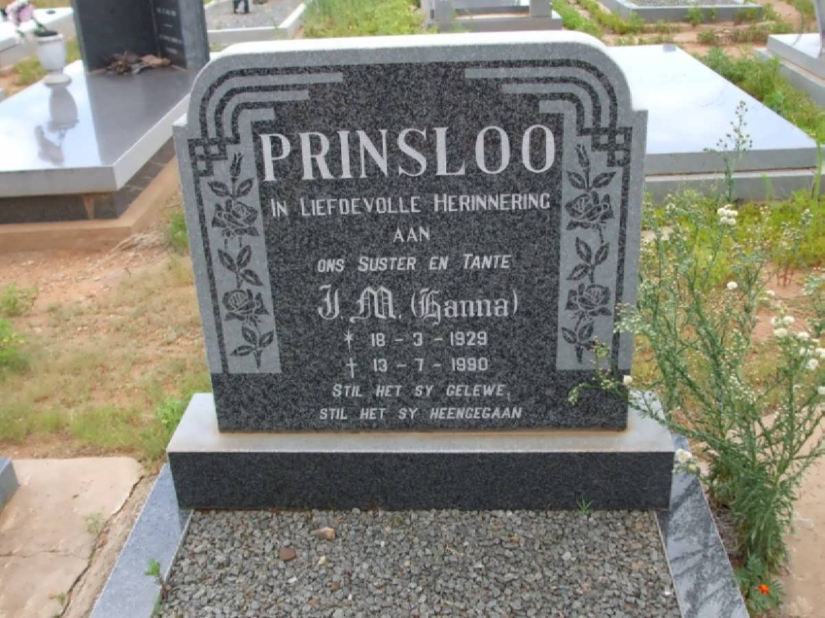 PRINSLOO J.M. 1929-1990