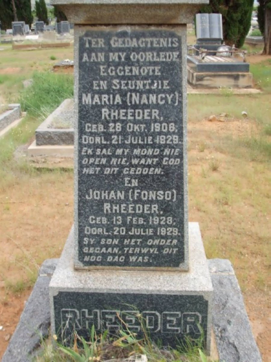 RHEEDER Maria 1906-1929 :: RHEEDER  Johan 1928-1929