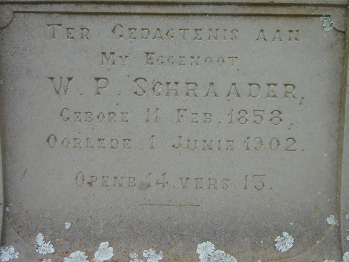 SCHRAADER W.P. 1858-1902