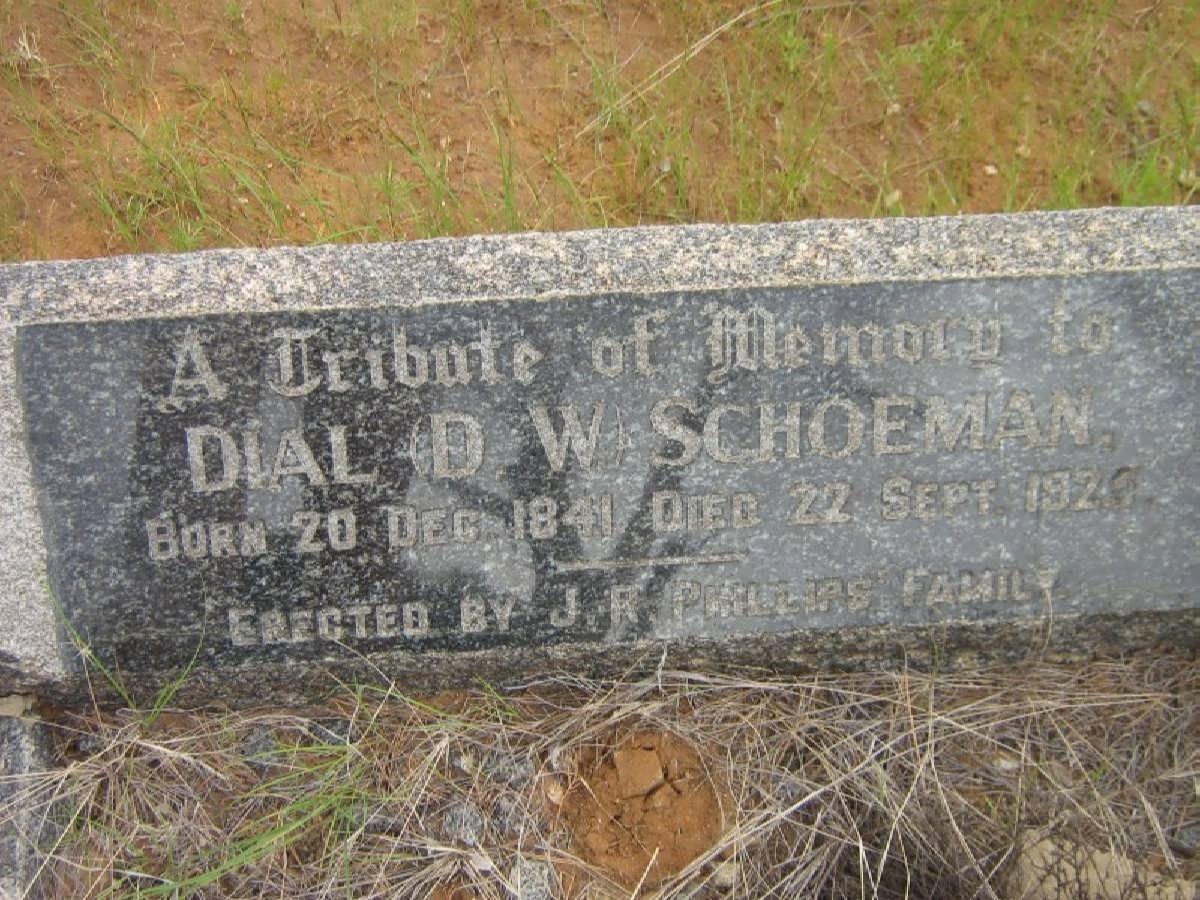 SCHOEMAN D.W. 1841-192?