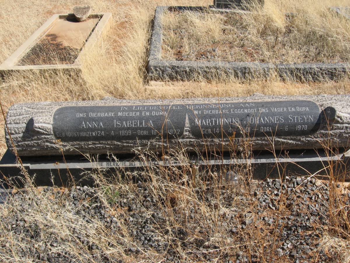 STEYN Marthinus Johannes 1901-1970 &amp; Anna Isabella OOSTHUIZEN 1899-1972
