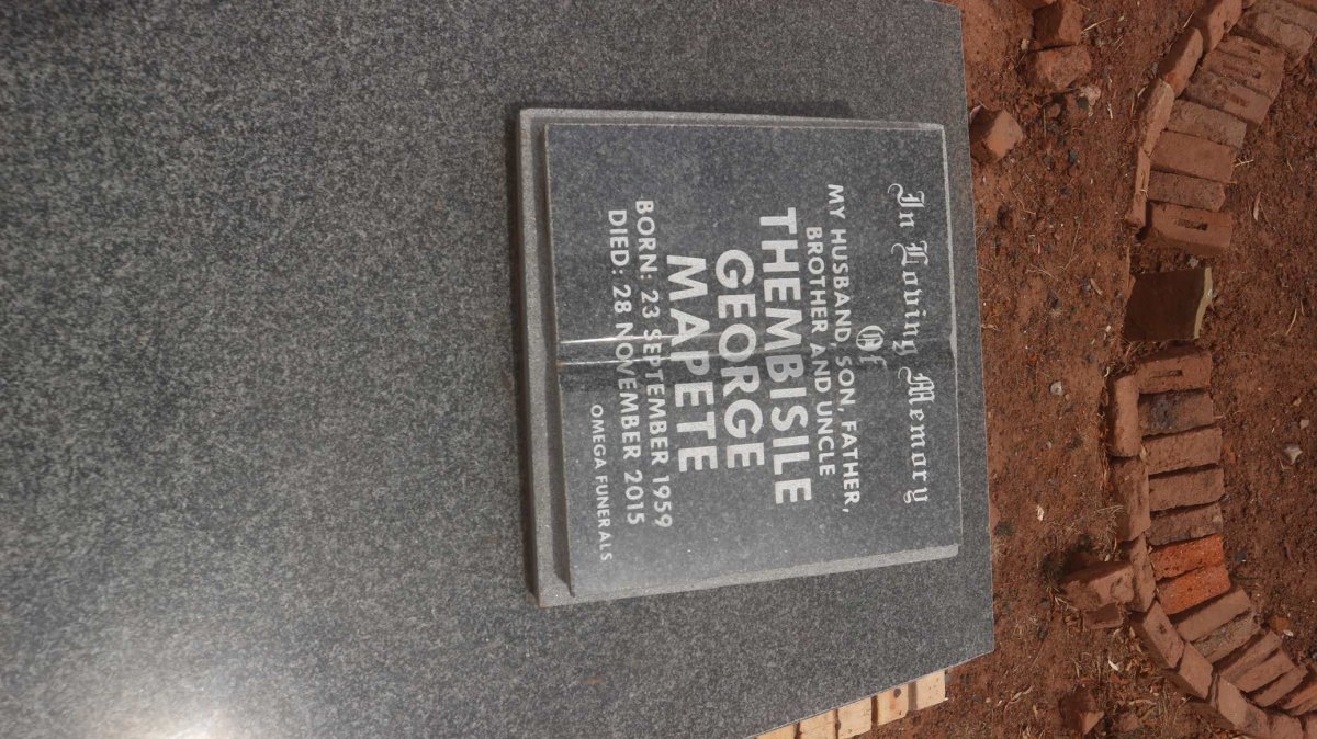 MAPETE Thembisile George 1959-2015