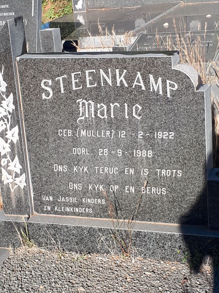 STEENKAMP Marie nee MULLER 1922-1988