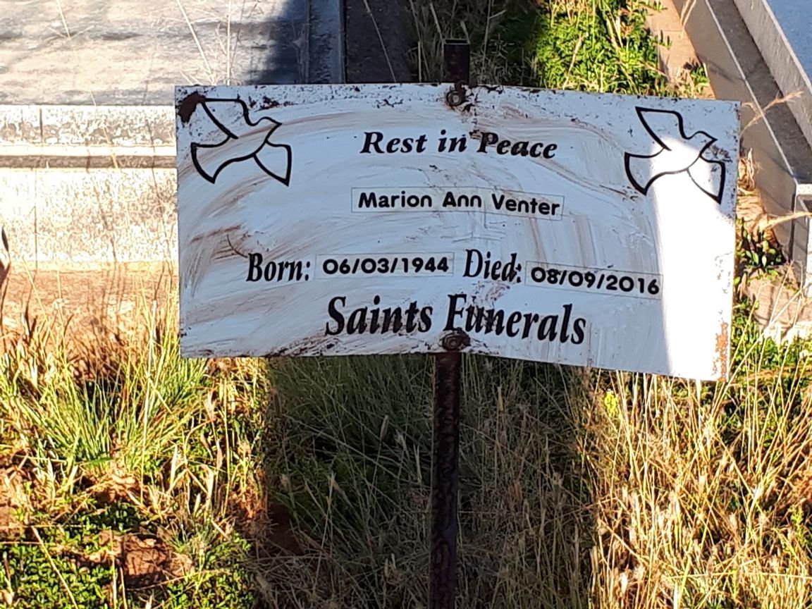 VENTER Marion Ann 1944-2016
