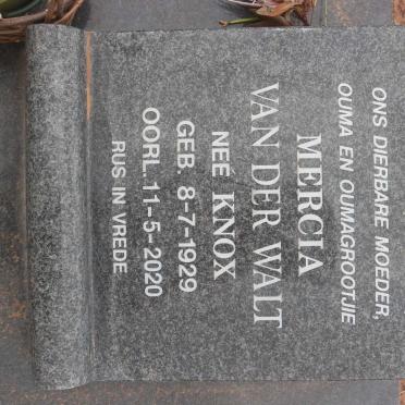 WALT Mercia, van der nee KNOX 1929-2020