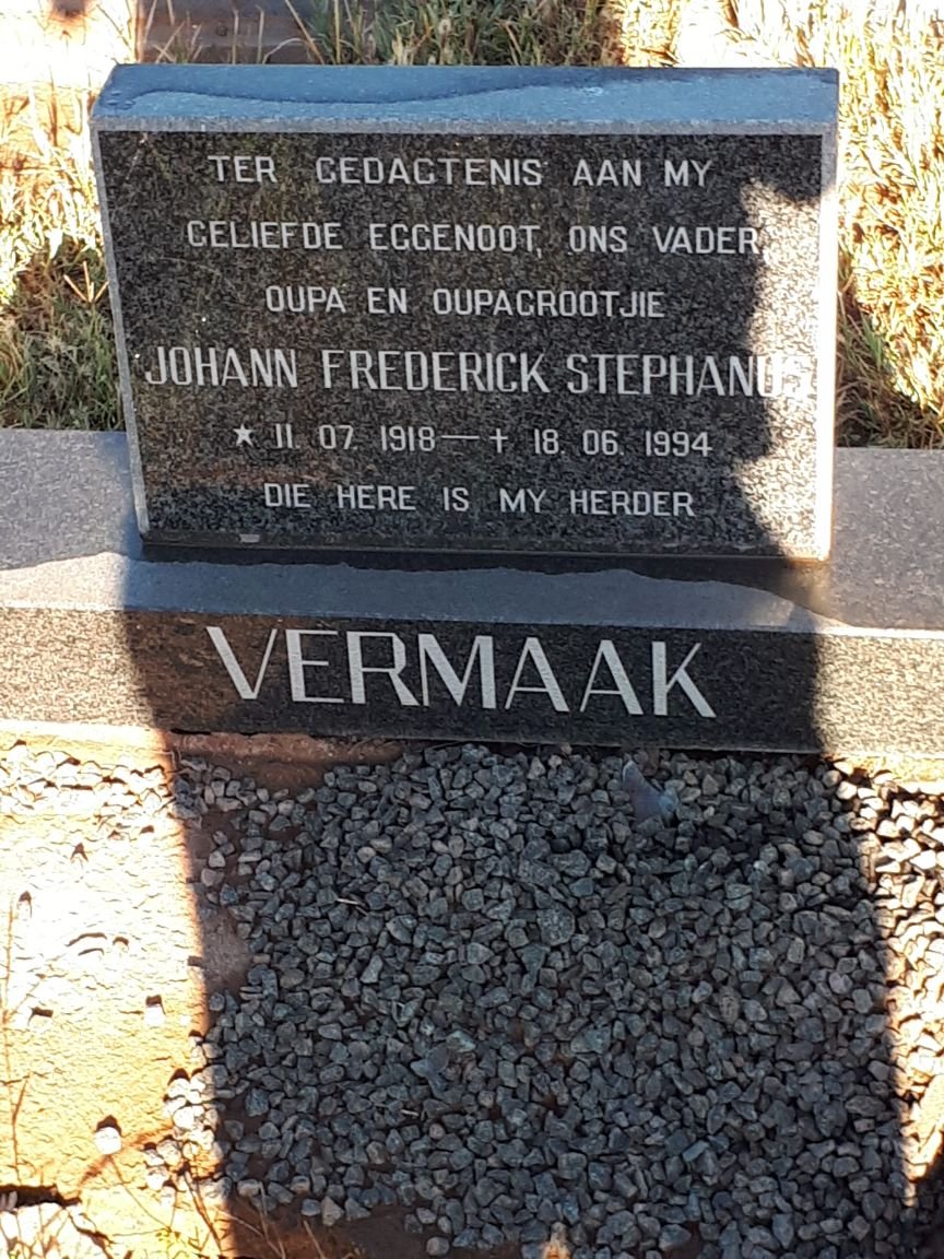 VERMAAK Johann Frederick Stephanus 1918-1994