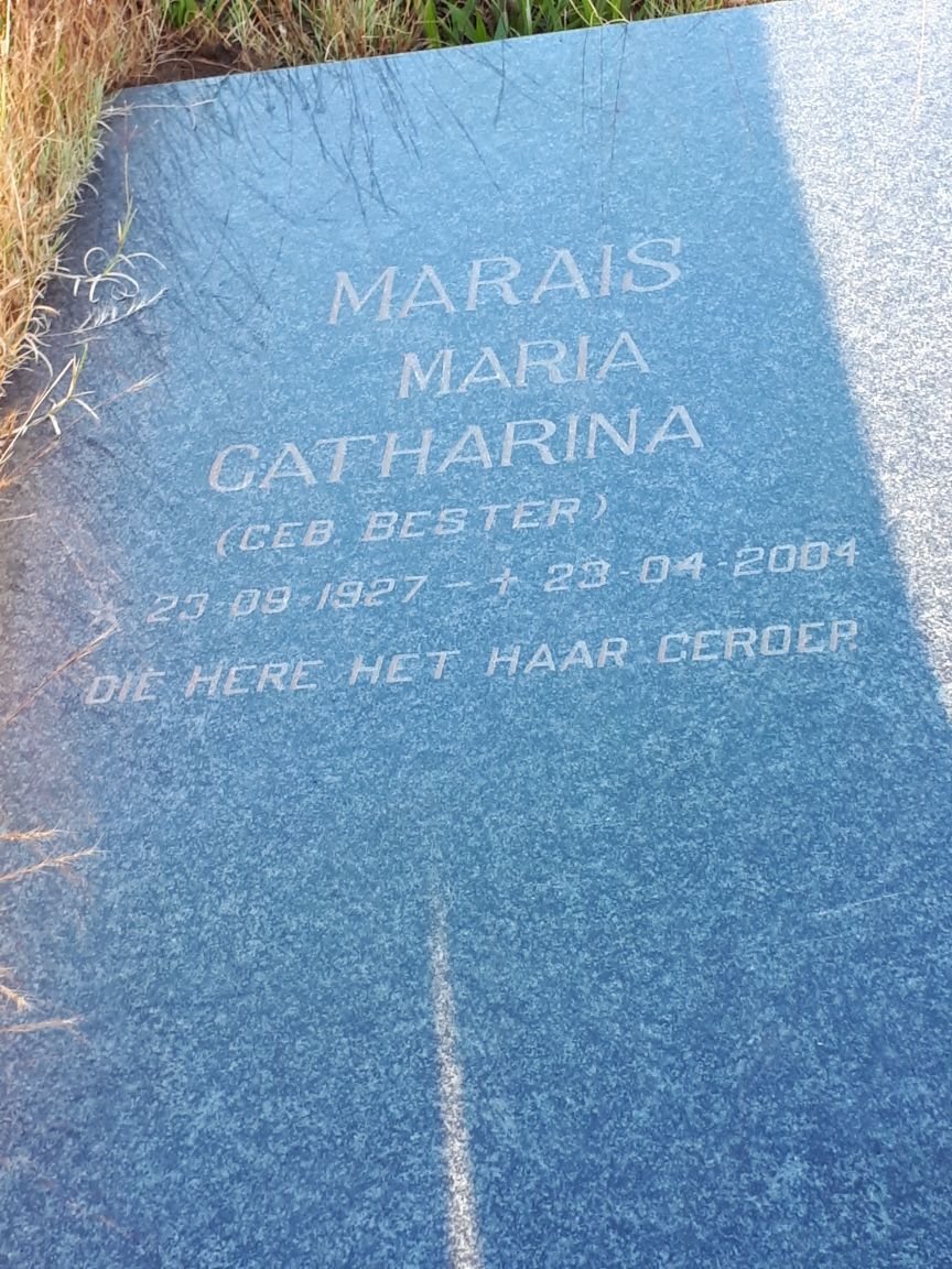 MARAIS Maria Catharina nee BESTER 1927-2004