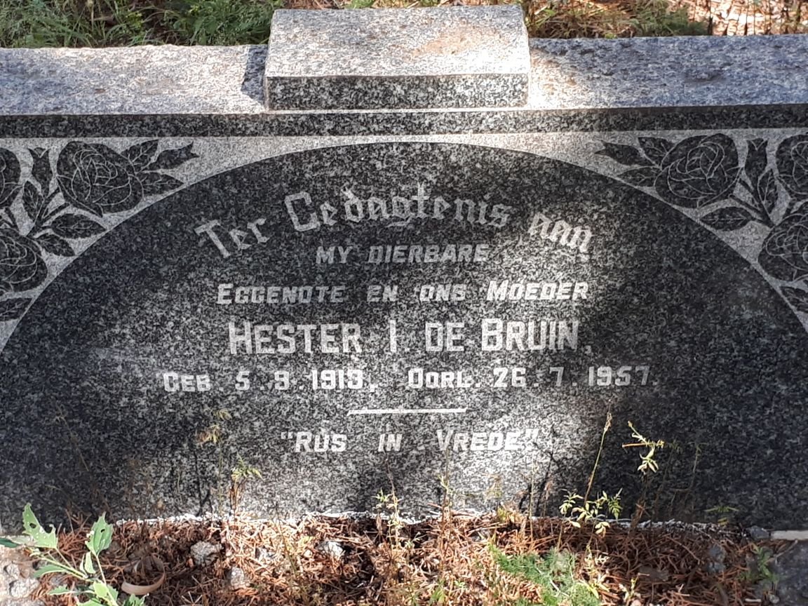 BRUIN Hester I., de 1913-1957