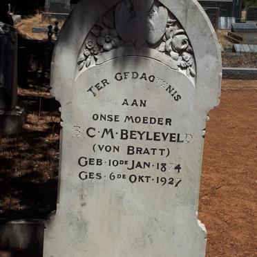BEYLEVELD B.C.M. nee VON BRATT 1874-1927