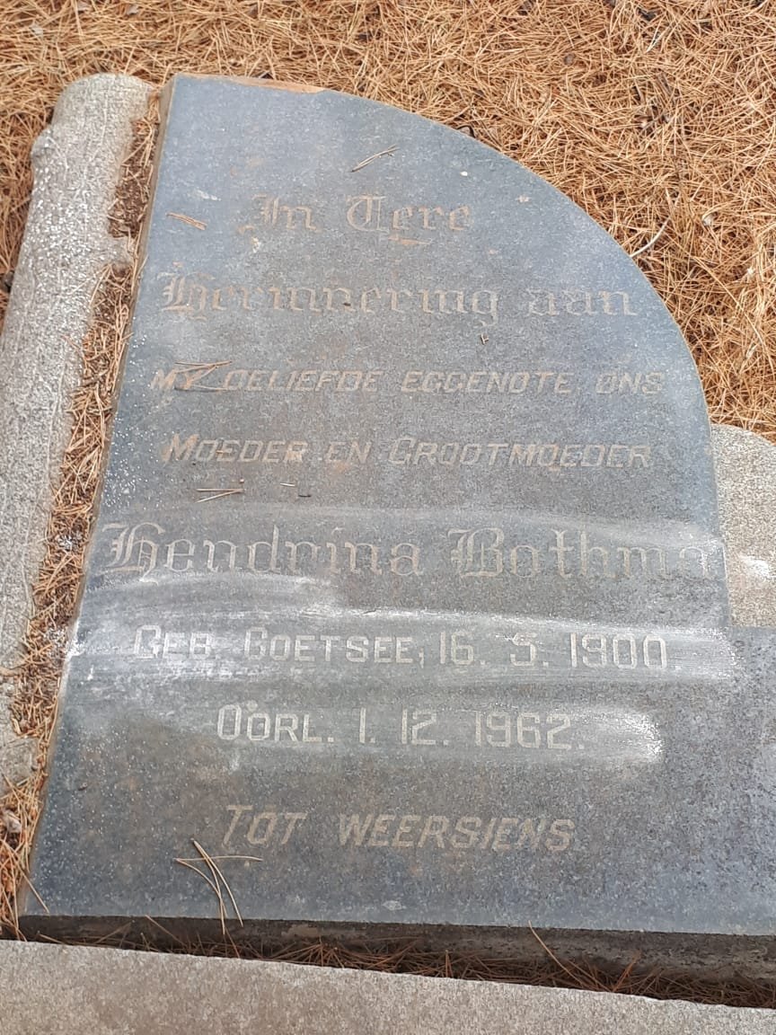 BOTHMA Hendrina nee COETSEE 1900-1962