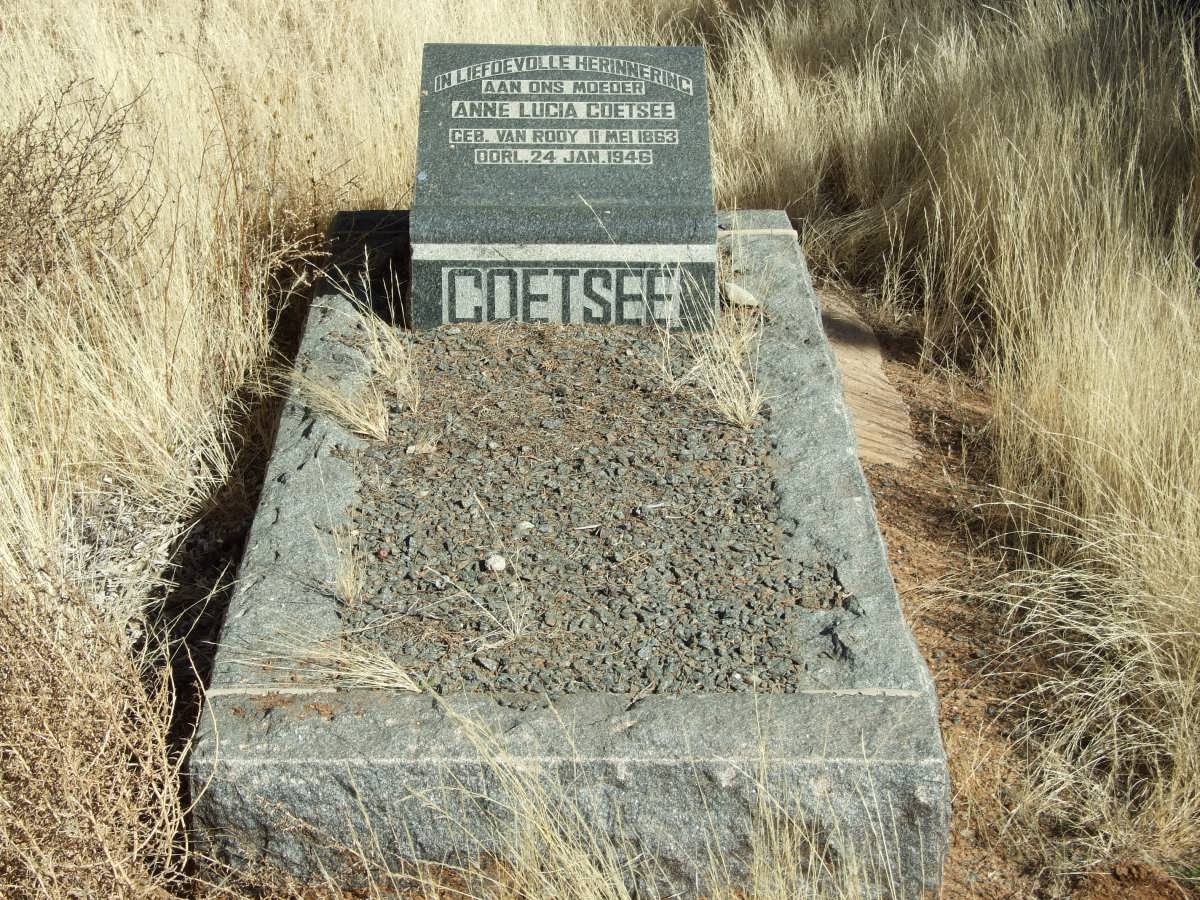 COETSEE Anne Lucia nee VAN ROOY 1863-1946