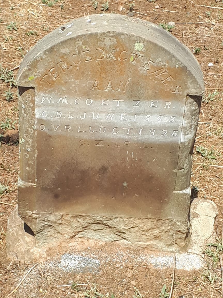 COETZER W.M. 1883-1925