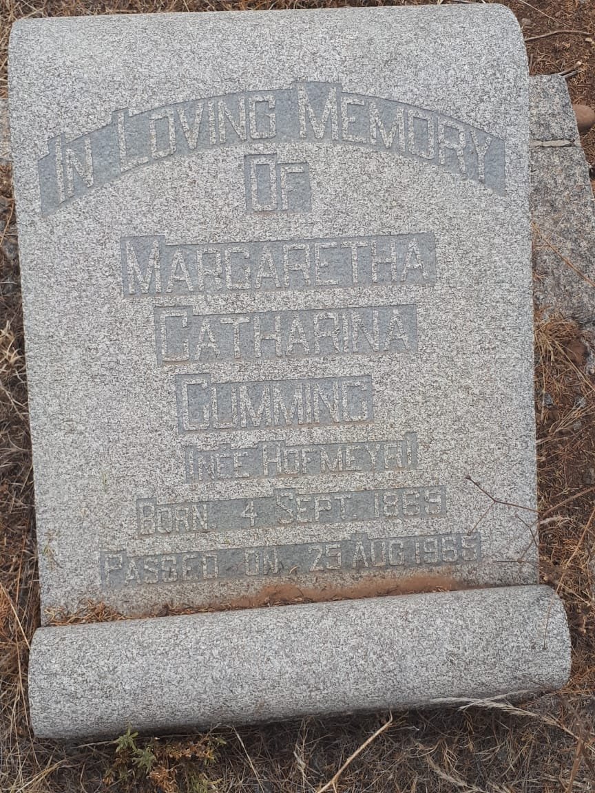 CUMMING Margaretha Catharina nee HOFMEYR 1869-1965