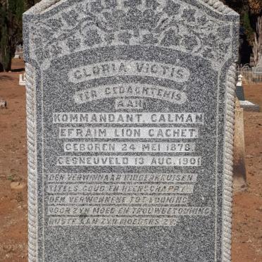 CACHET Calman Efraim, LION 1878-1901 &amp; Catharina VILJOEN 1855-1885