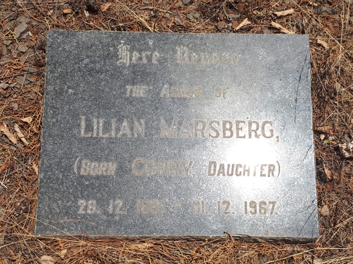 MARSBERG Lilian nee CONRY 1898-1967