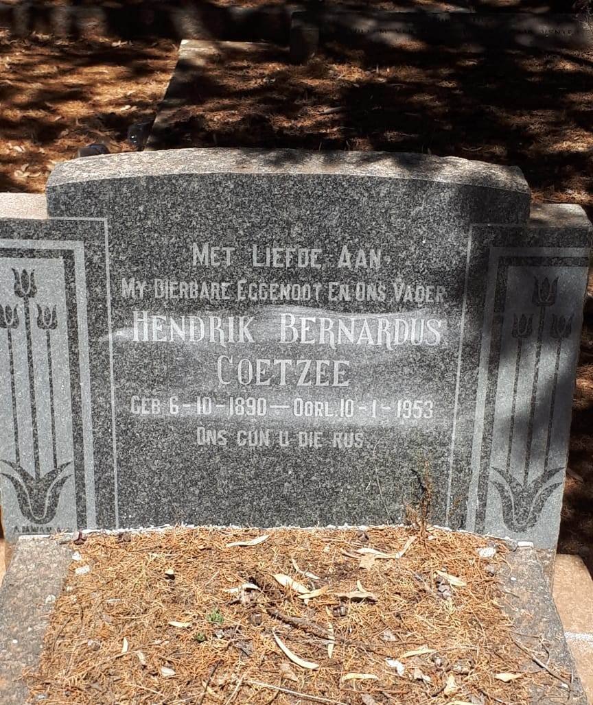COETZEE Hendrik Bernardus 1890-1953