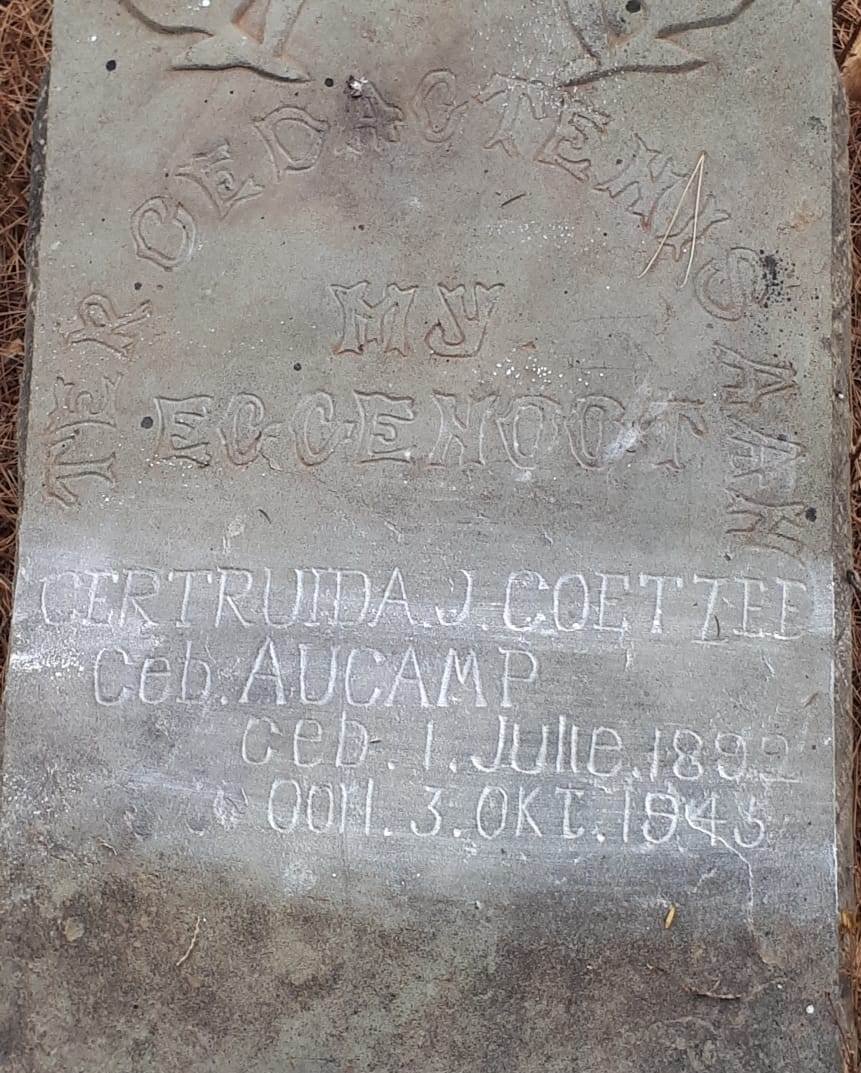 COETZEE Gertruida J. nee AUCAMP 1892-1945