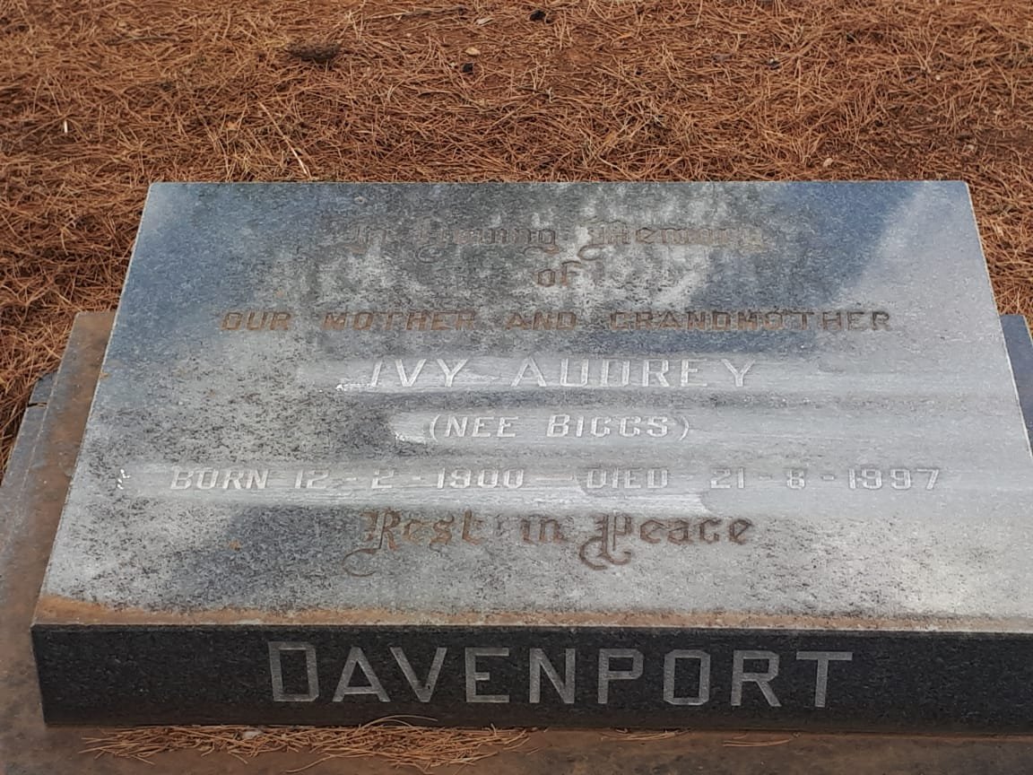 DAVENPORT Ivy Audrey nee BIGGS 1900-1997