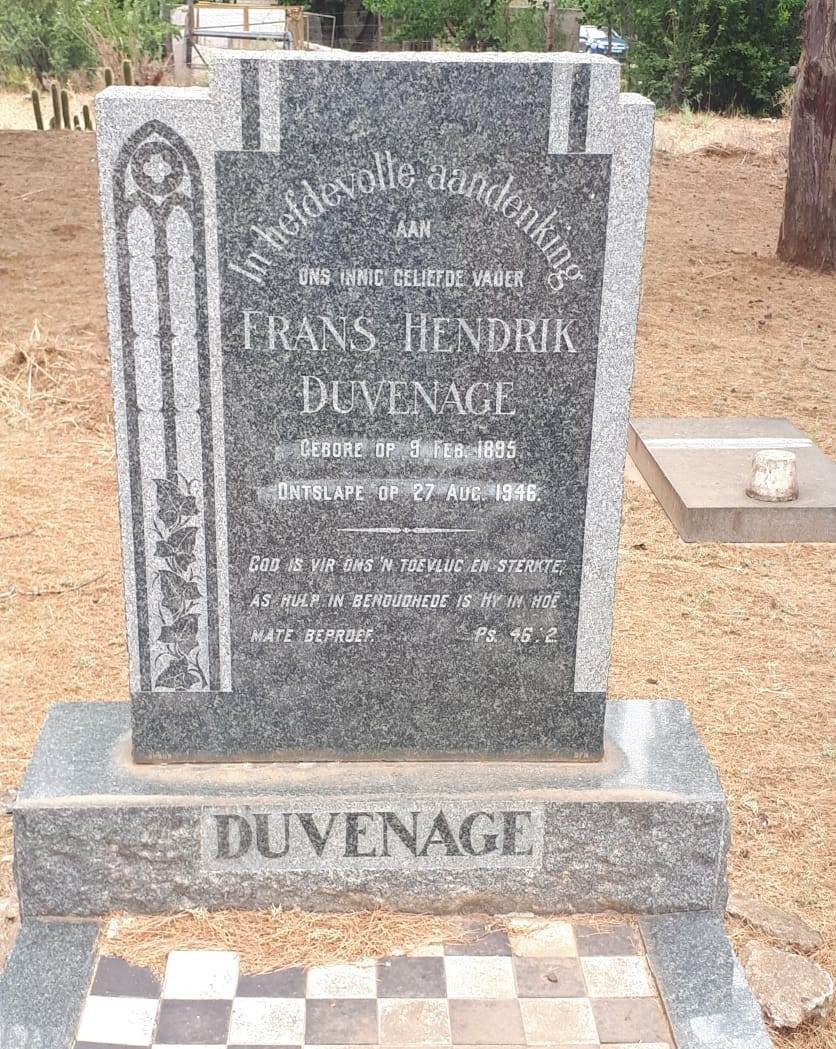 DUVENAGE Frans Hendrik 1895-1946