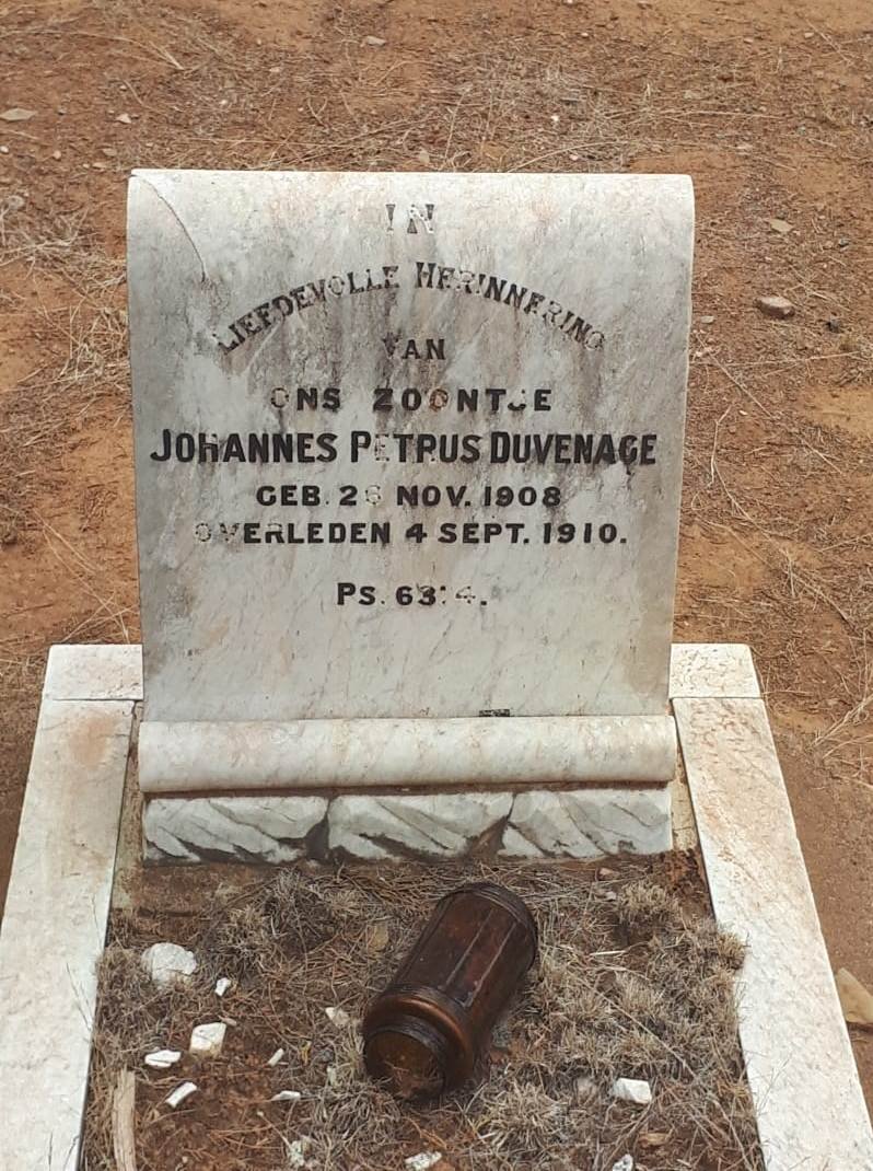 DUVENAGE Johannes Petrus 1908-1910
