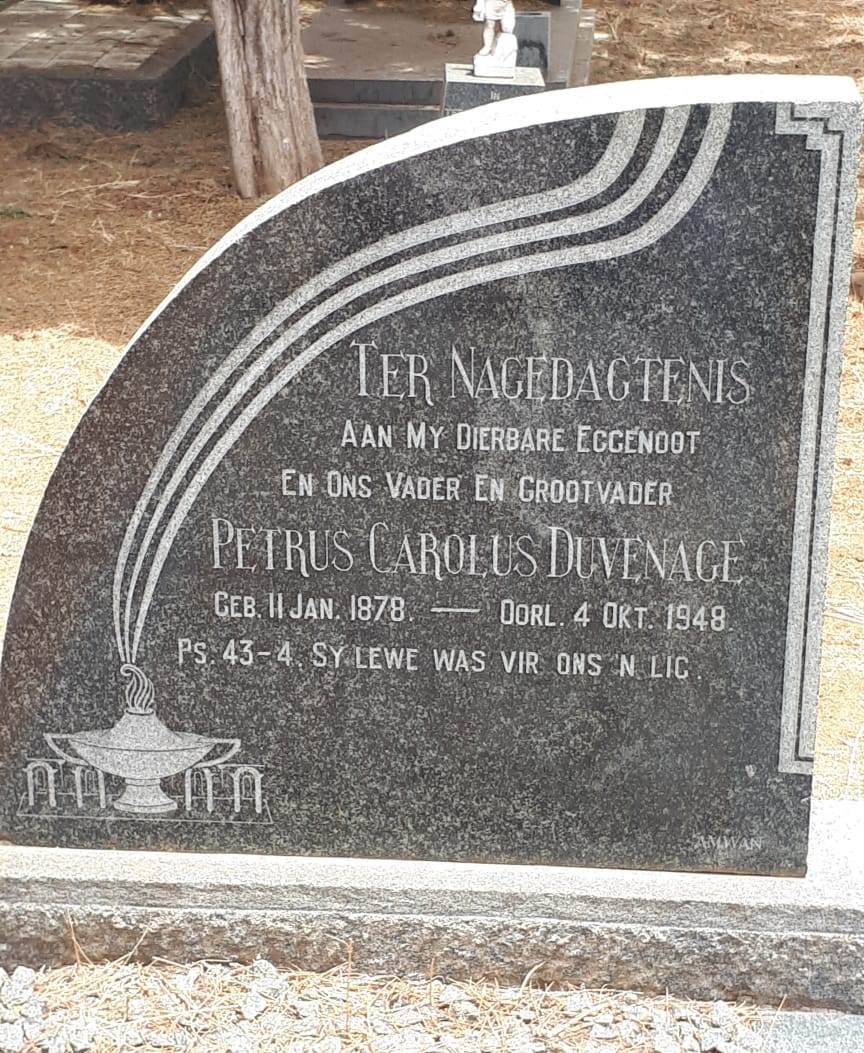DUVENAGE Petrus Carolus 1878-1948