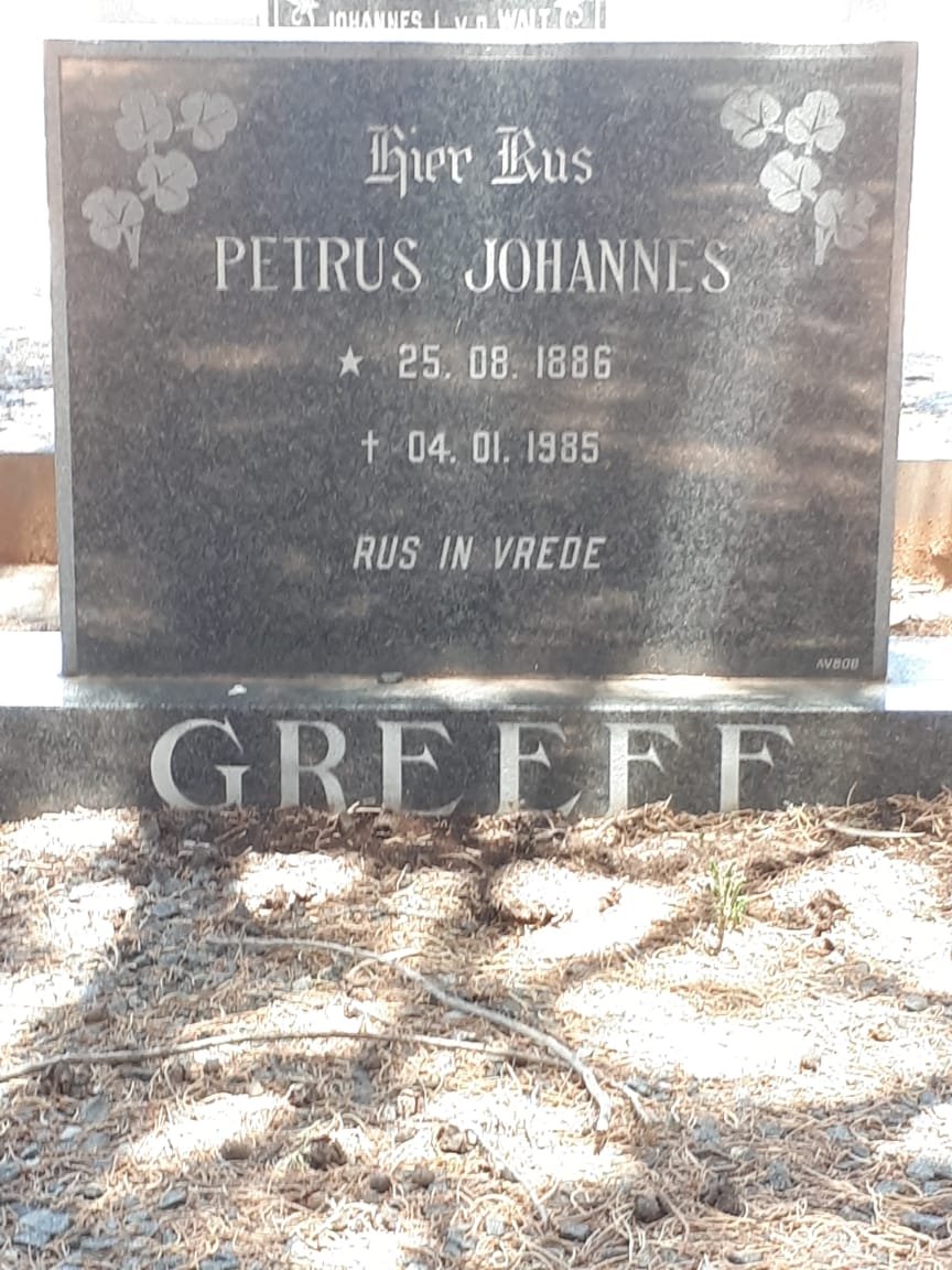 GREEFF Petrus Johannes 1886-1985