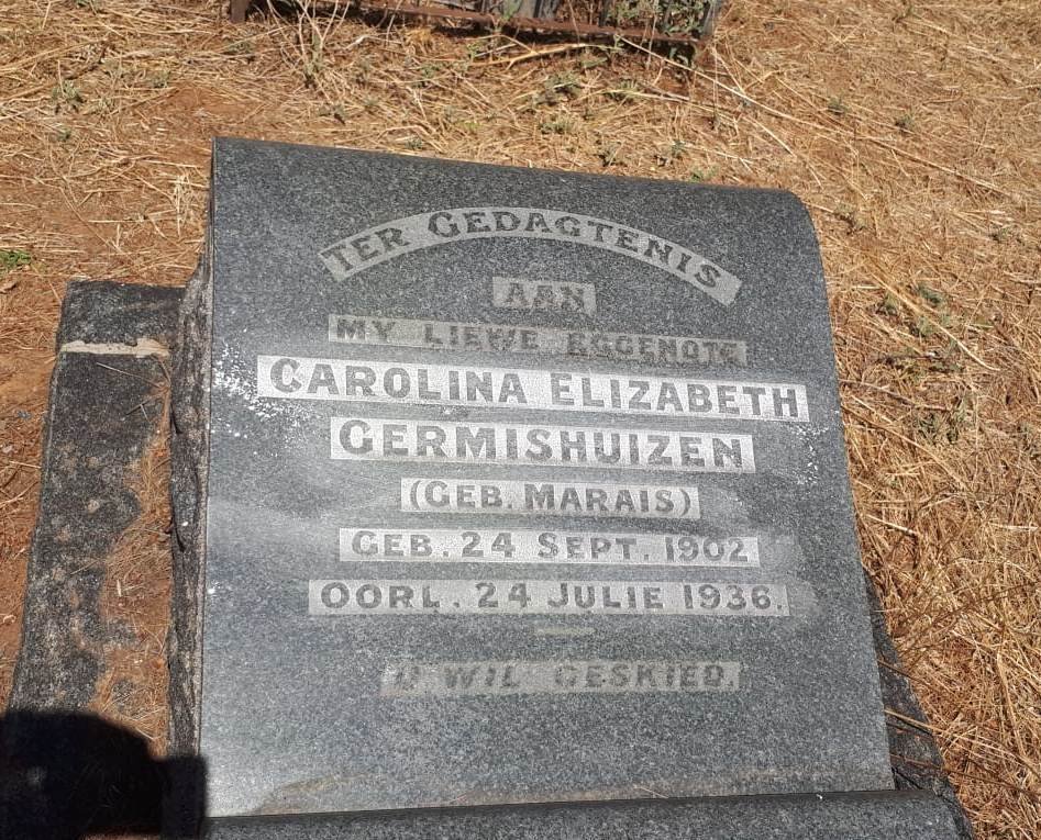 GERMISHUIZEN Carolina Elizabeth nee MARAIS 1902-1936