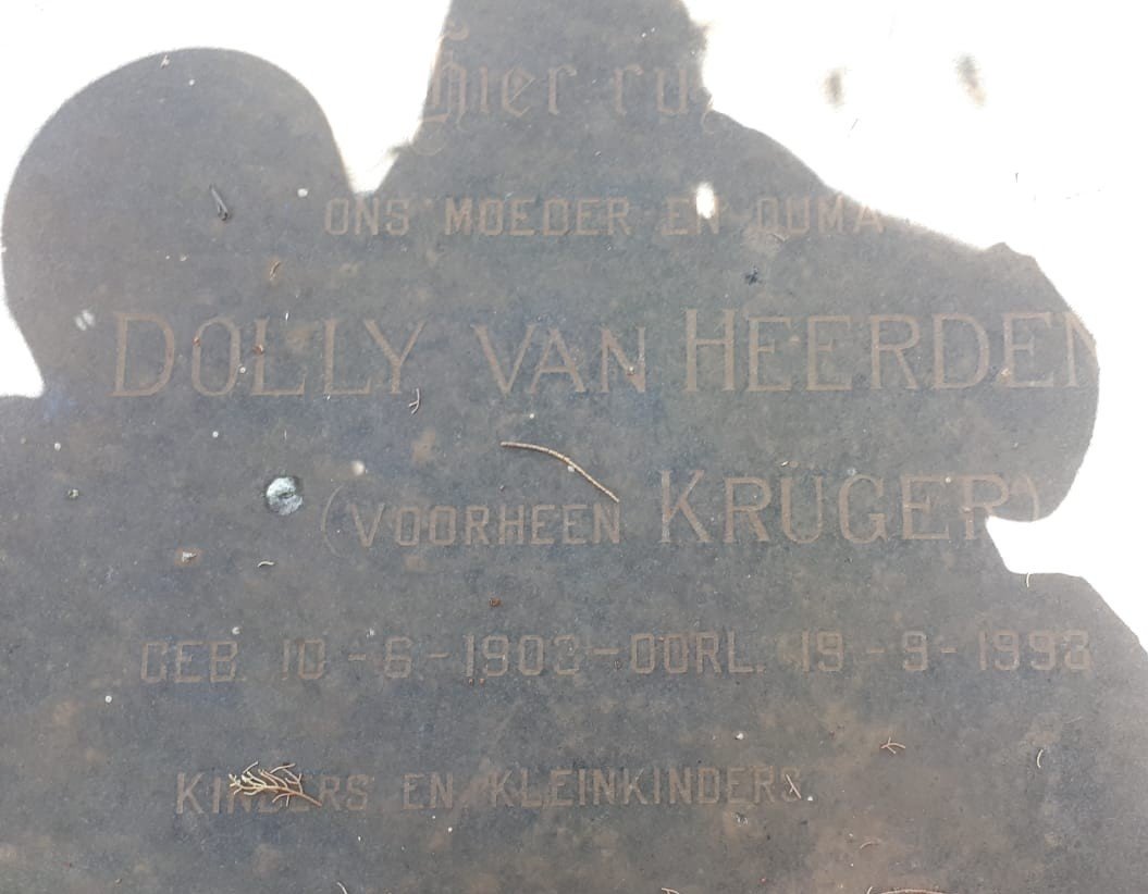 HEERDEN Dolly, van voorheen KRUGER 1903-1993