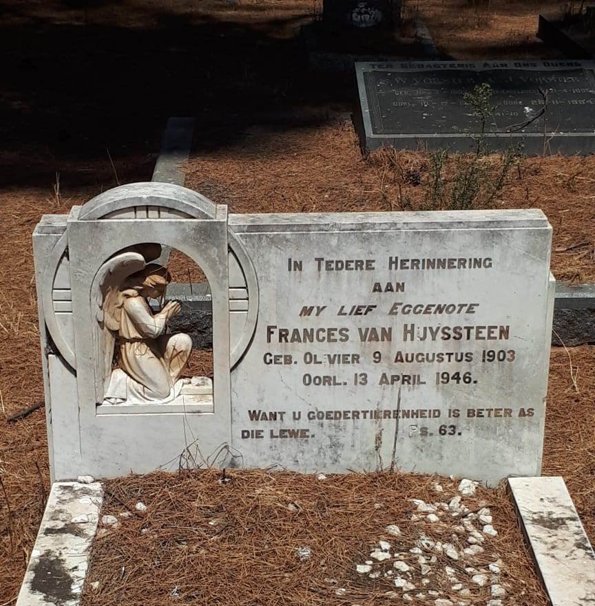HUYSSTEEN Frances, van nee OLIVIER 1903-1946