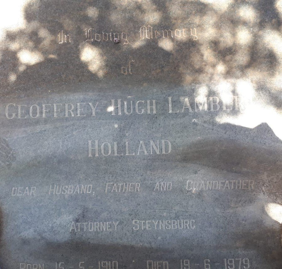 HOLLAND Geoffrey Hugh Lambert 1910-1979