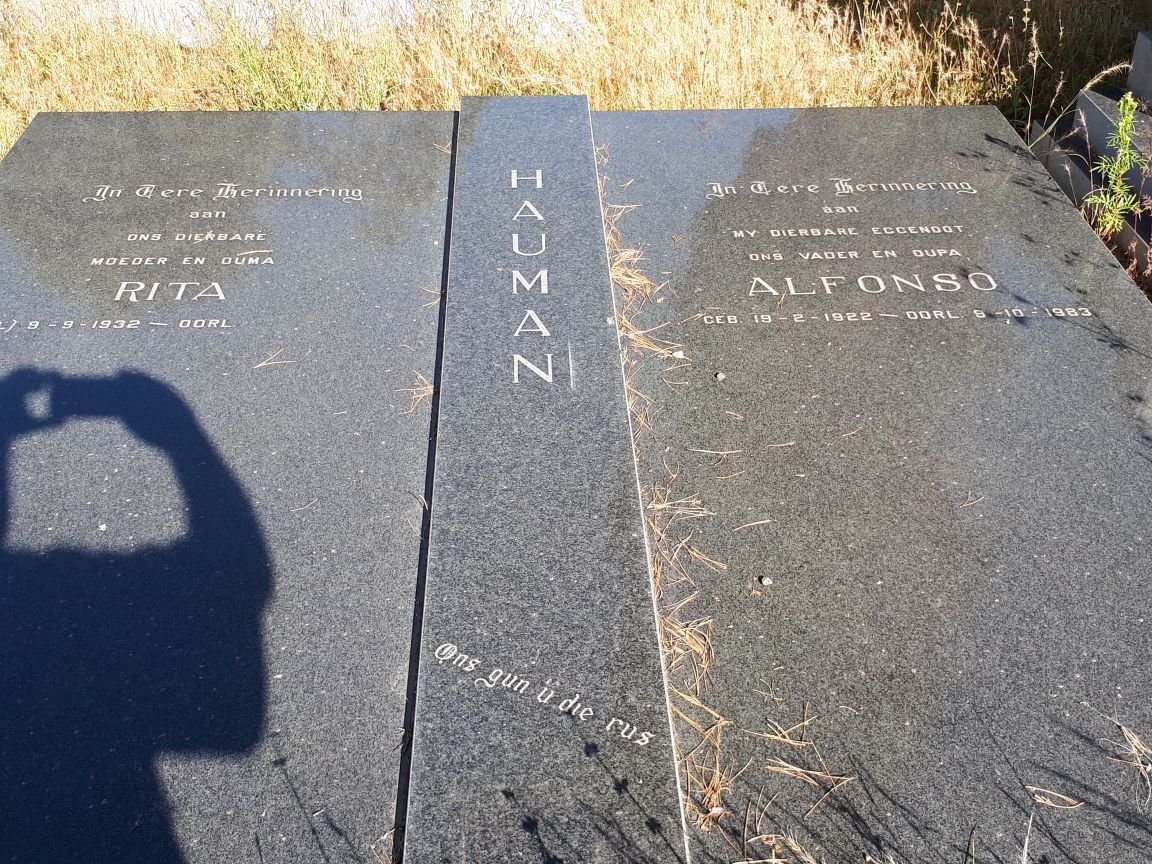 HAUMAN Alfonso 1922-1983 &amp; Rita 1932 -