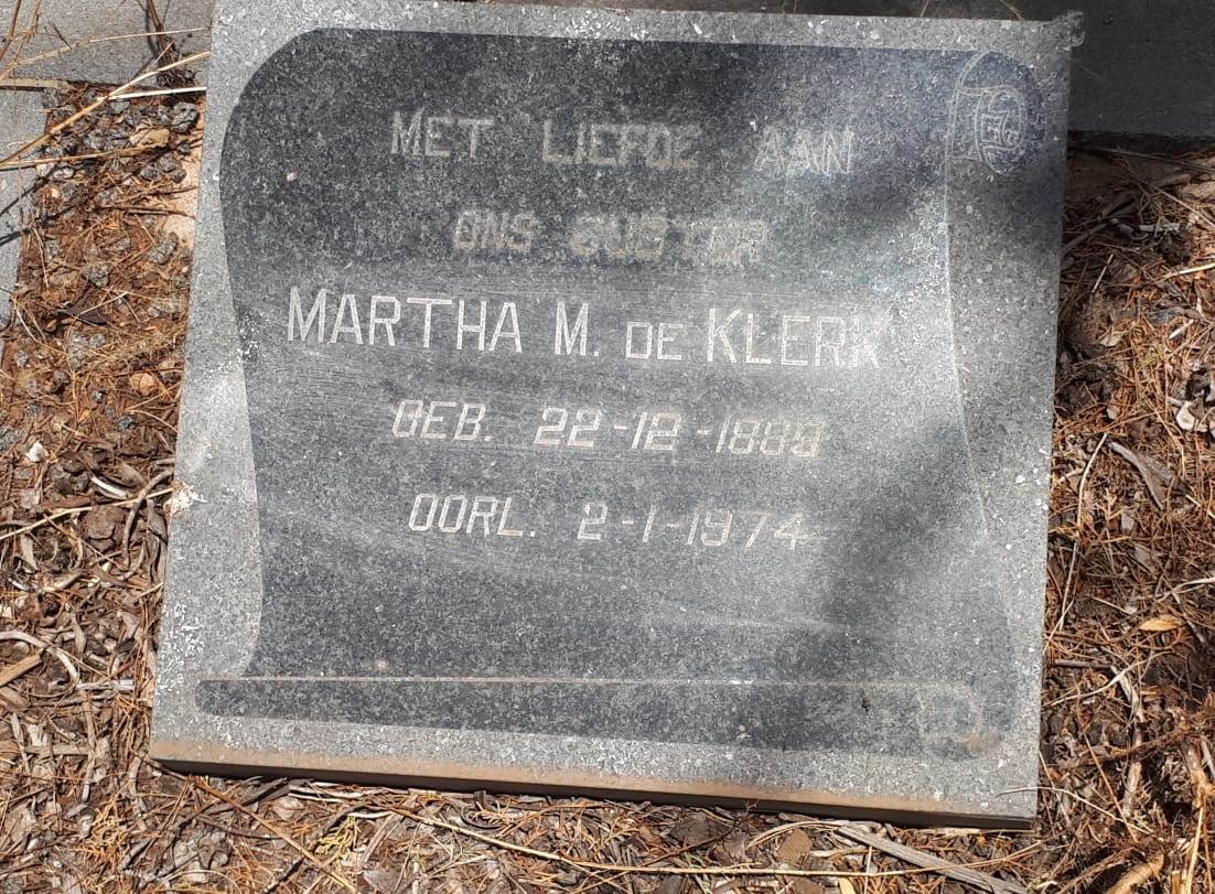KLERK Martha M., de 1889-1974