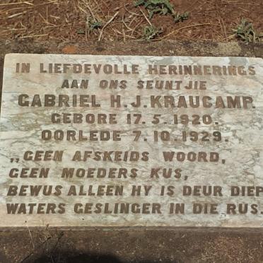 KRAUCAMP Gabriel H.J. 1920-1929