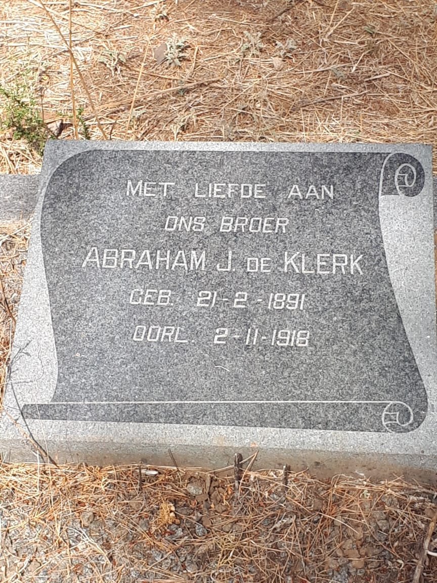 KLERK Abraham J., de 1891-1918