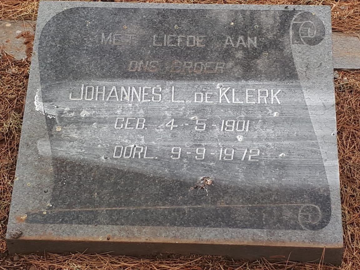 KLERK Johannes L., de 1901-1972