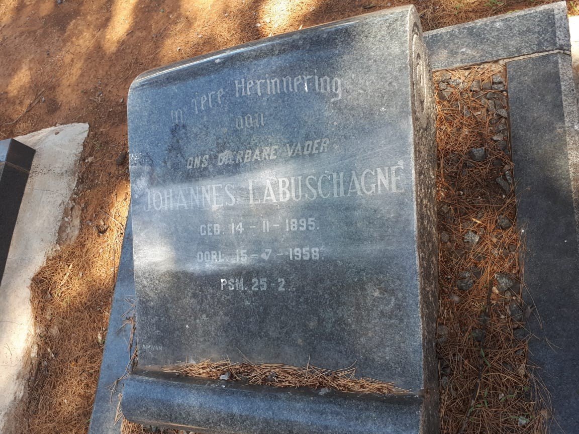 LABUSCHAGNE Johannes 1895-1958