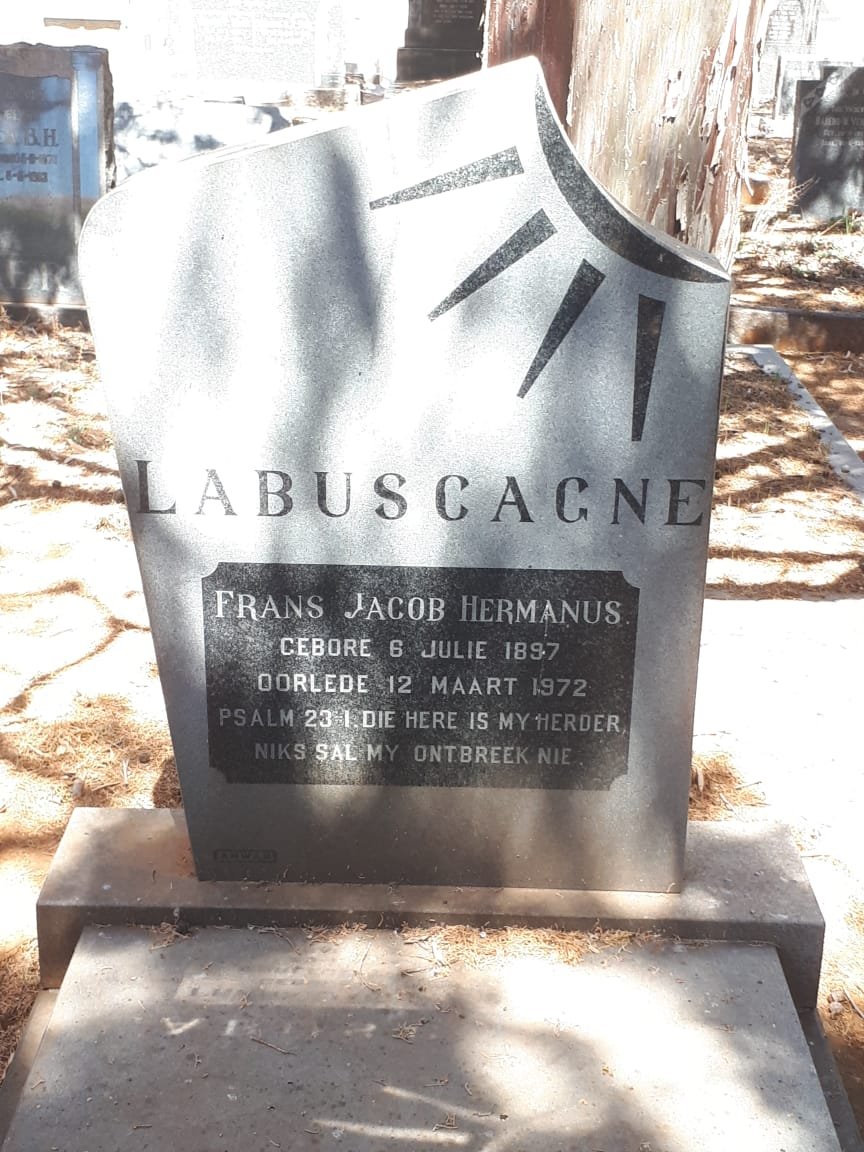 LABUSCAGNE Frans Jacob Hermanus 1897-1972