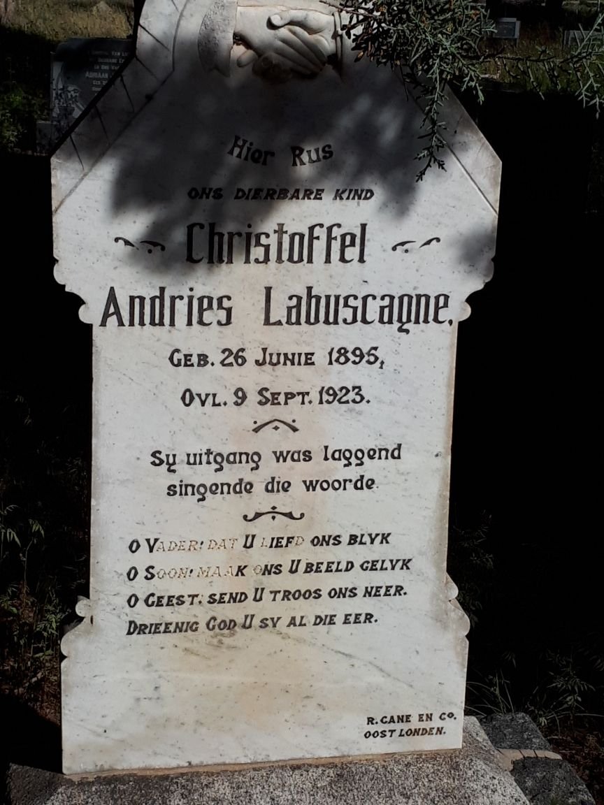 LABUSCAGNE Christoffel Andries 1895-1923