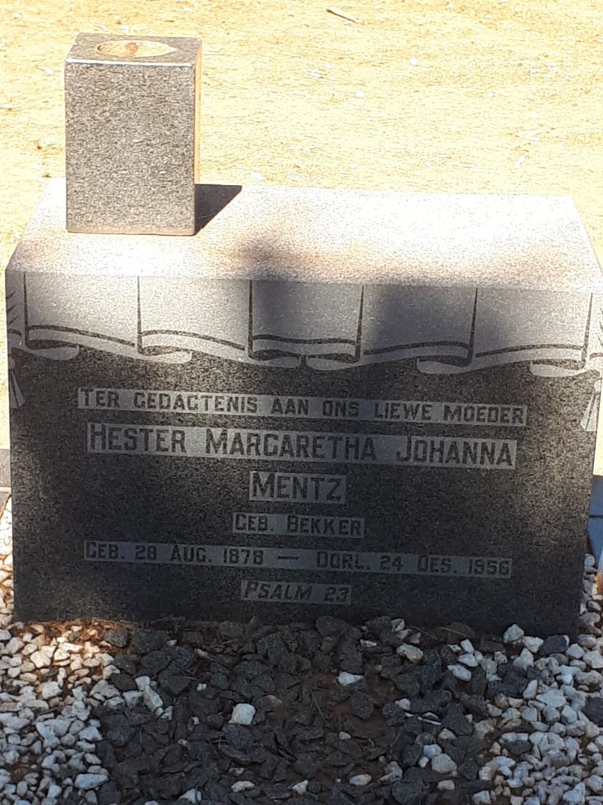MENTZ Hester Margaretha Johanna nee BEKKER 1878-1956