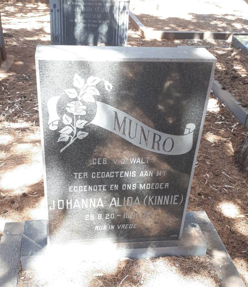 MUNRO Johanna Alida 1920-1972