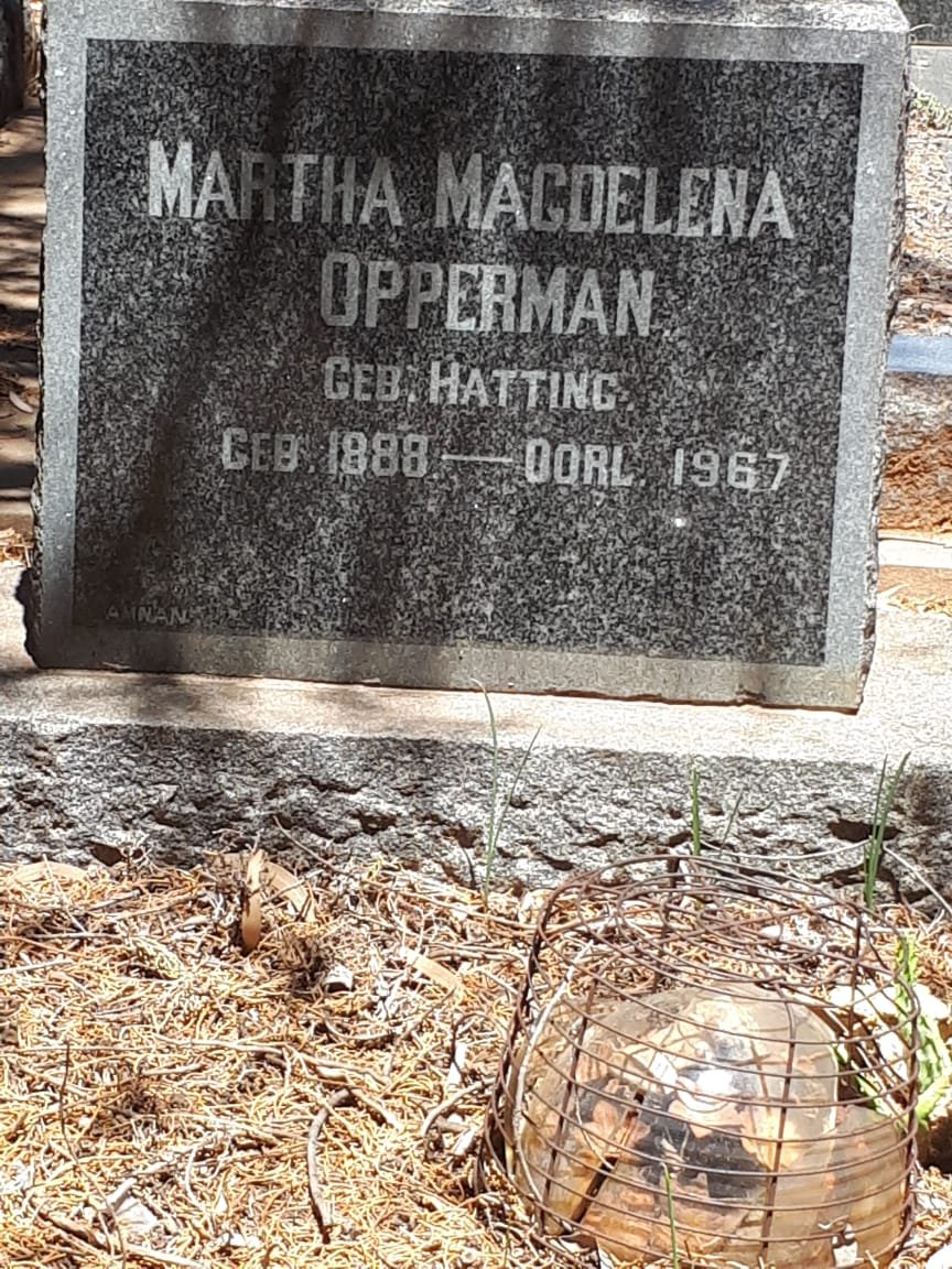 OPPERMAN Martha Magdalena nee HATTING 1888-1967