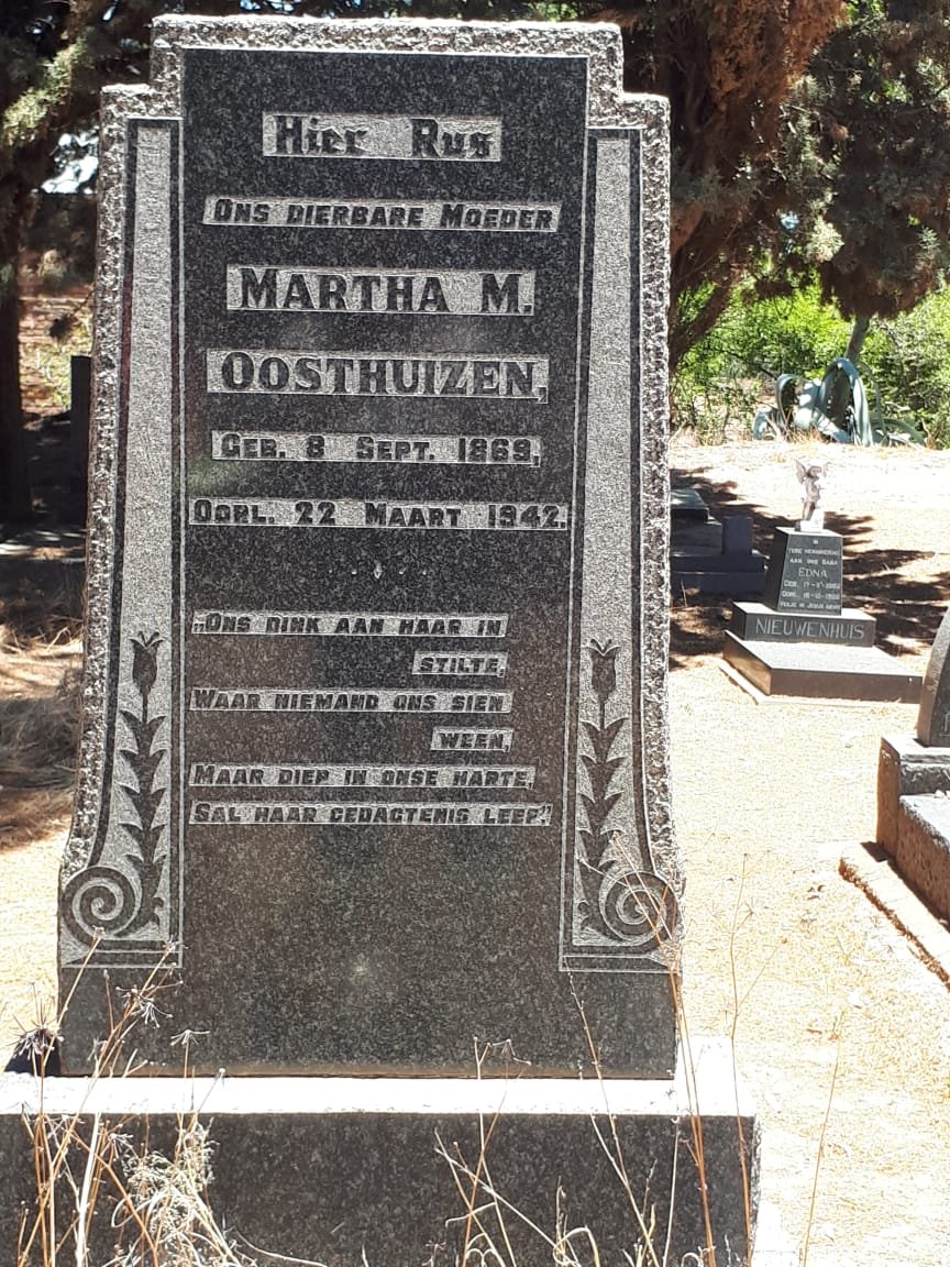 OOSTHUIZEN Martha M. 1869-1942
