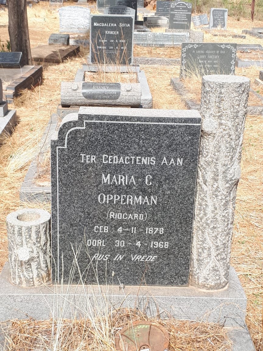 OPPERMAN Maria C. nee RIDGARD 1878-1968
