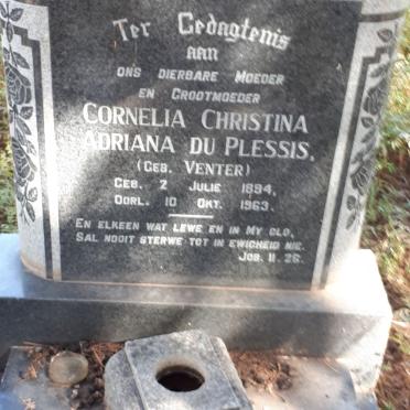 PLESSIS Cornelia Christina Adriana, du nee VENTER 1894-1963